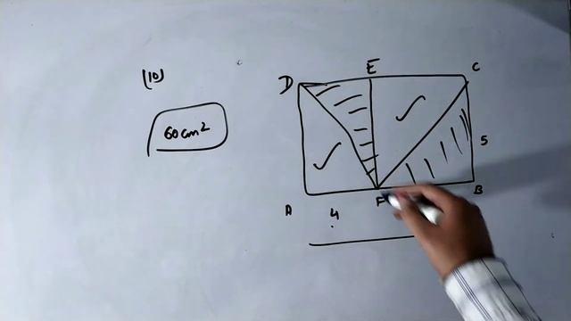 The given figure, ABCD is a rectangle and EF is perpendicular to AB. The area of the shaded region