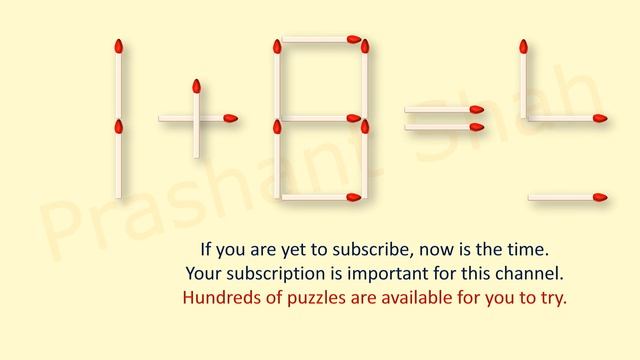 1+8=5 Move 2 Matchsticks