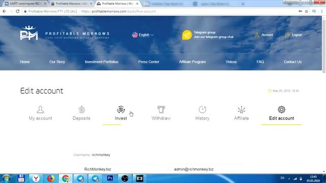 Обзор и отзывы о проекте Profitable Morrows - Хайп Мониторинг инвестиционных проектов RichMonkey.bi