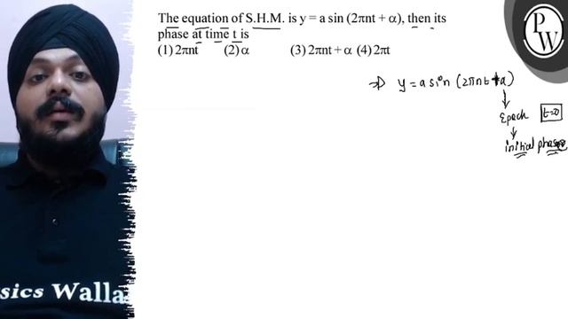 The Equation Of S.H.M. Is \( Y=a \sin (2 \pi N T+\alpha) \), Then I...