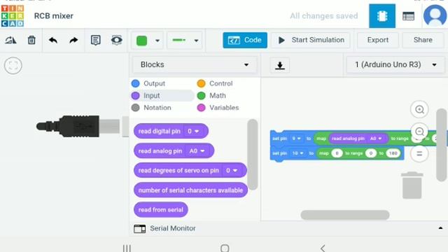 RGB Mixer Using Tinkercad