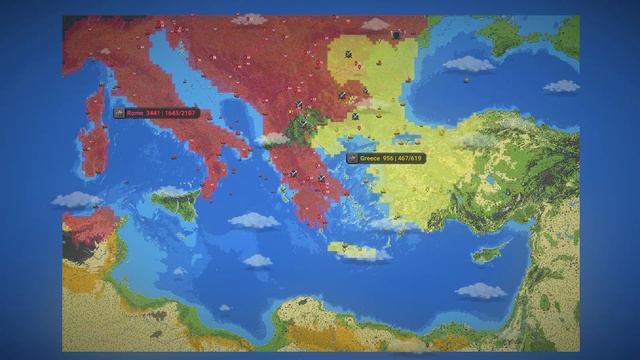 Rome Vs Greece. 42x Speed - WorldBox Timelapse
