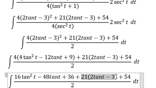 Calculus Help: Integral ∫ (4x^2+21x+54)/(x^2+6x+13) Dx - Integration By Trigonometric Substitution