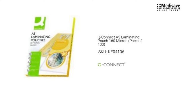 Q Connect A5 Laminating Pouch 160 Micron Pack Of 100 KF04106