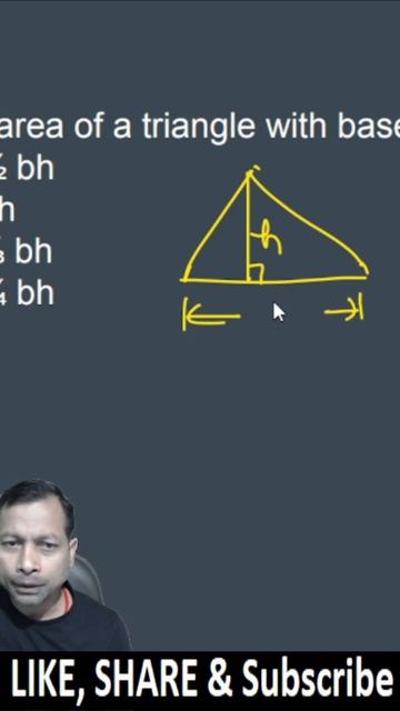 The Area Of A Triangle With Base B And Altitude H Is