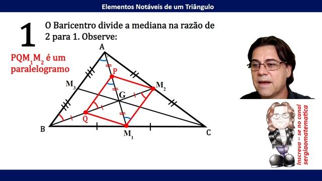 Elementos Notáveis De Um Triângulo Parte 1 Mediana E Baricentro Sergiaomatematica