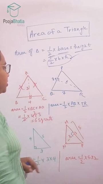 Area Of A Triangle | Concept With Formula | By Pooja Ma'am
