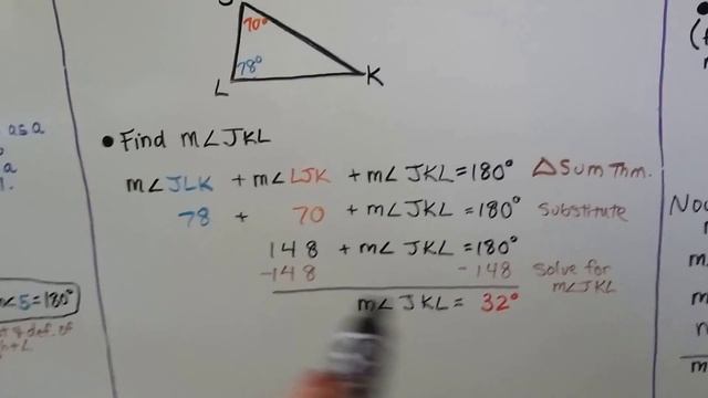 Geometry 4.3a, Triangle Sum Theorem & auxiliary lines