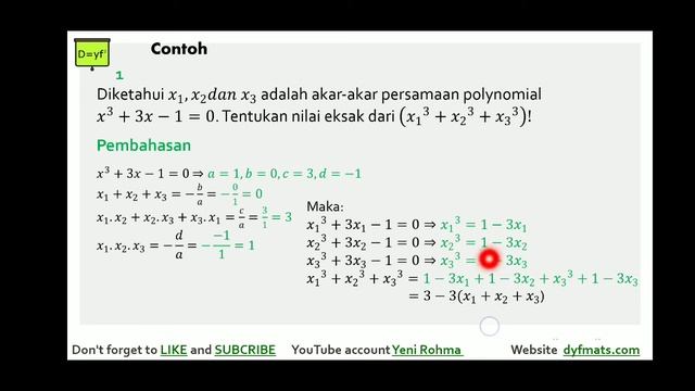 Persamaan Dalam Bentuk Suku Banyak