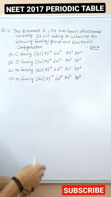 PERIODIC TABLE NEET 2017 QUESTION SOLUTION  #Shorts #YouTubeShorts #ProtonShorts