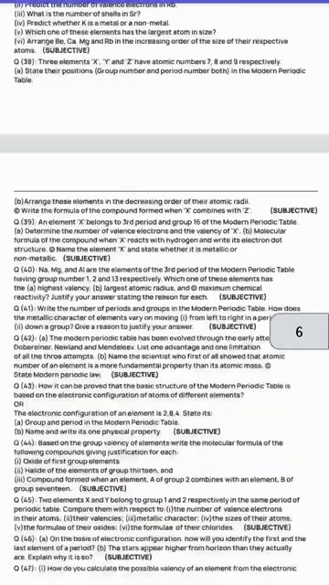 Class 10 2023:Chemistry Previous Years Question With Solution Of Periodic Classification Of Element
