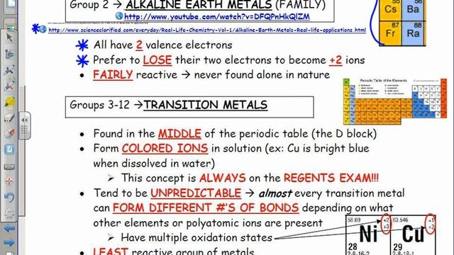 Periodic Table: Alkali Metals, Alkaline Metals, & 