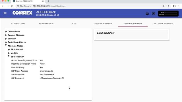 Tutorial: Configure Comrex IP Codec For Sip.audio
