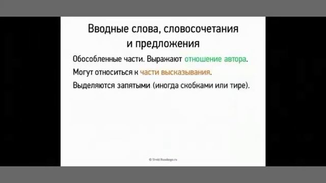 Русский язык. Вводные слова.