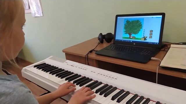 Учимся читать ноты с программой софт Моцарт, Катя, 7 лет