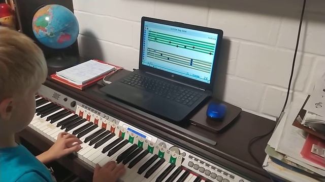 Учимся читать ноты с программой софт Моцарт, Денис, 7 лет