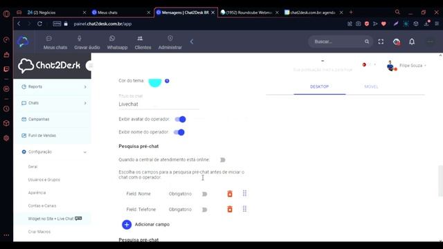 Demonstração De Funcionalidades Da Plataforma Chat2Desk