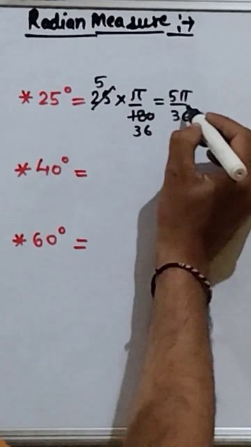 Conversion Of Degree Into Radian Measure