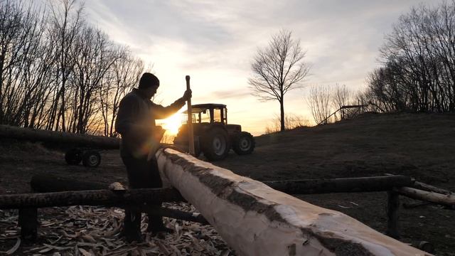 Building Off Grid Log Cabin - Ep 6 / Almost Done Preparing The Logs