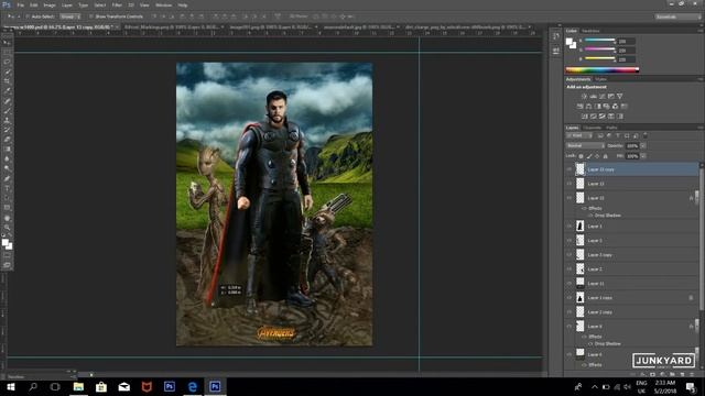 2018: Avengers Infinity War Thor Arrives In Wakanda Movie Poster Speed Art HD