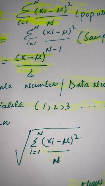 Important Equations (Normal Distribution)