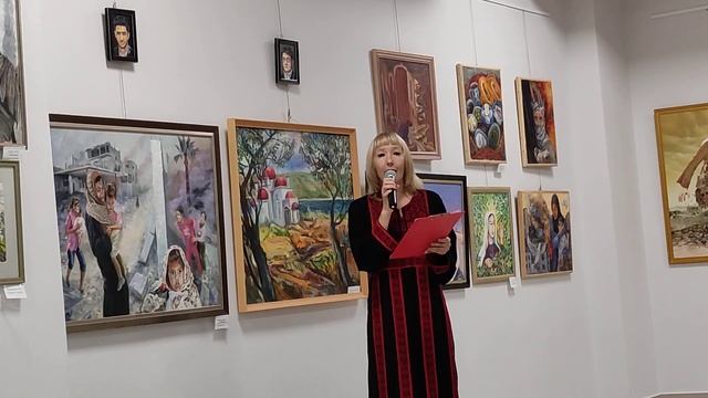 АННА ПЕТРОВА ЧИТАЕТ СТИХИ СОБСТВЕННАЯ СОЧЕНИНИЕ ПРО ПАЛЕСТИНЕ НА ВЫСТАВКЕ О ПАЛЕСТИНЕ В БАТРЫВСКОМ