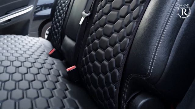 Накидки на сиденья RINNEKO. Полный комплект СТАНДАРТ, экокожа, черный цвет, графитовая строчка