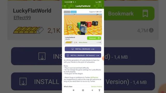 как скачать Lucky мир в майнкрафт