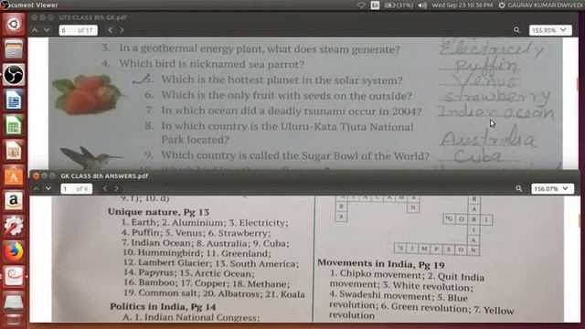 2020 09 24 GK CLASS 8th ANSWERS DISCUSSION MODULE 1