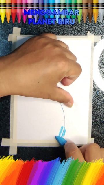 Menggambar Dan Mewarnai Planet Biru | Draw And Coloring Blue Planet