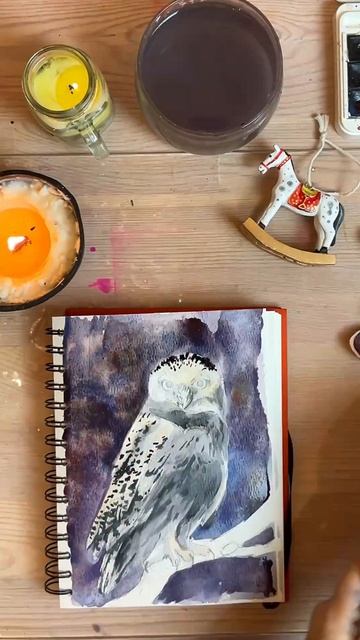#соваакварелью #акварель #сова #art #watercolor #aquarelle #painting #иллюстрация #illustration