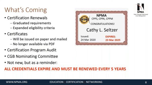 What's New In The NPMA Certification Program
