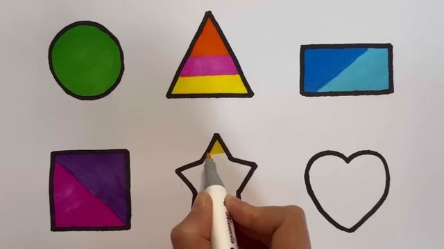 Dibuja Y Colorea Figuras Geométricas 🟢🟦♥️| Cometa | Dibujos Fáciles Para Niños