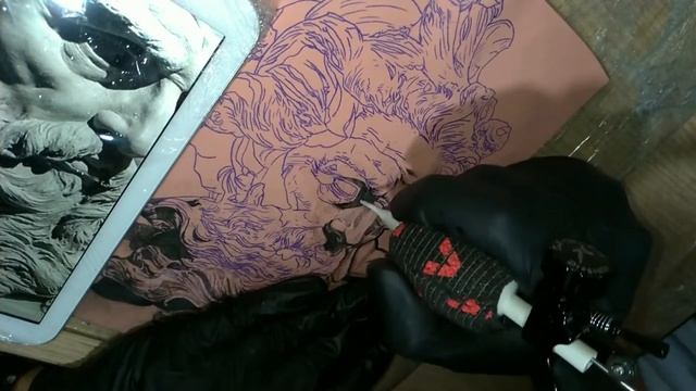 Neptune Tattoo Time Lapse On Fake Skin.