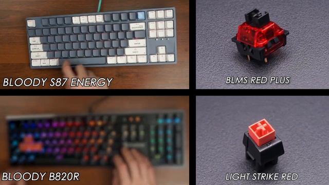 Звук клавиатур Bloody B820R и Bloody S87 Energy