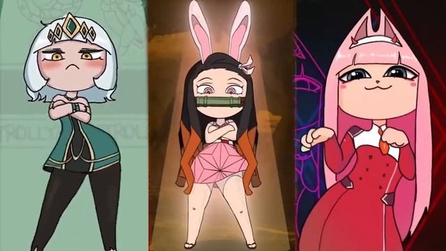 Qiyana VS Bunny Nezuko VS  Zero Two Anime Meme Dance Battle #quiana #Bunnynezuko #zerotwo