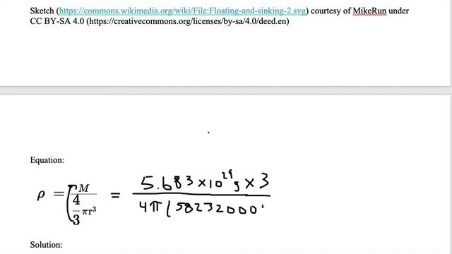 Calculate The Density Of Saturn And Compare To Density Of Water