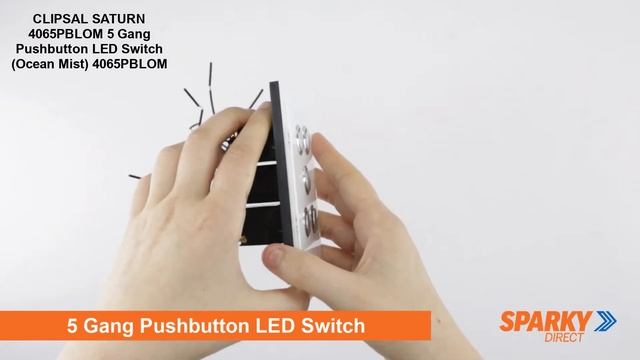 CLIPSAL SATURN 4065PBLOM | 5 Gang Pushbutton LED Switch (Ocean Mist) 4065PBLOM