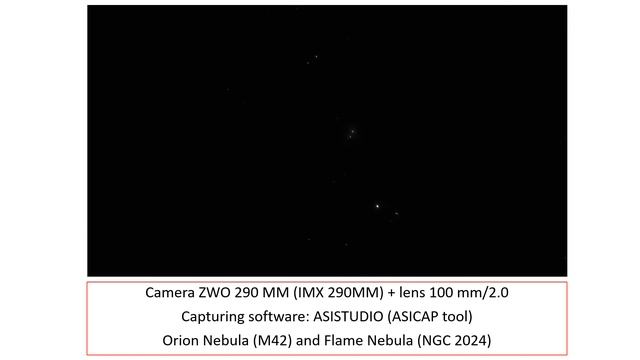 Small Promenade In Orion Constellation (1): IMX290 MM + Lens 100mm/2.0 And Software ASICAP
