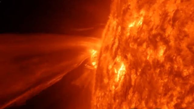 SDO - CME On The Eastern Limb - 2012-04-15 00:00 To 06:00 - AIA 304Å - HD