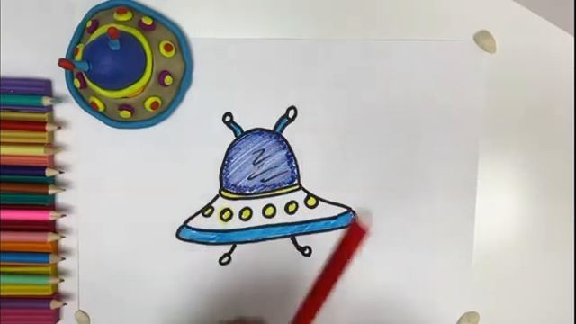 A UFO OR A FLYING SAUCER. WE DRAW AND SCULPT/  НЛО РИСУЕМ И ЛЕПИМ