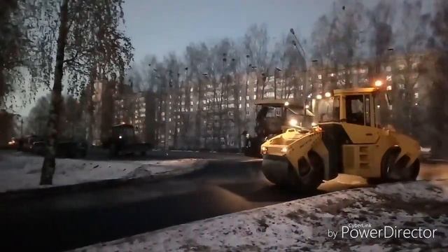 В Чувашии асфальт кладут на лёд (Новочебоксарск)