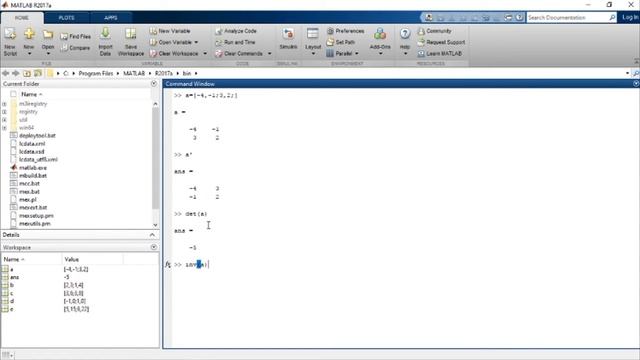 Tutorial Operasi Matrik Di Matlab||Sistem Persamaan Liner Metode Gauss Jordan||vecktor Eigen