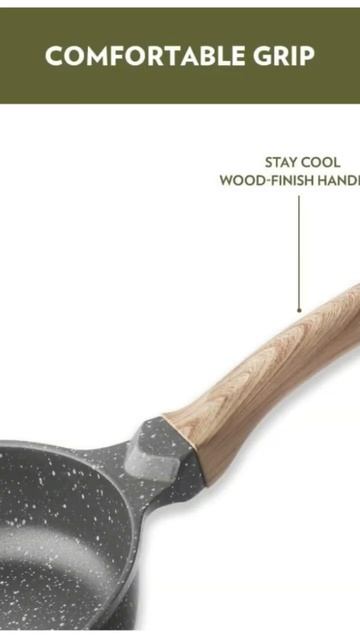 🔥 #Borosil Vajra Die-Cast #Non-Stick ❤️ #Aluminium Deep Fry Pan Induction Base Black With Wood