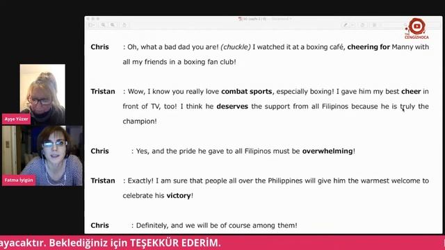 WATCHING A BOXING GAME - Conversation