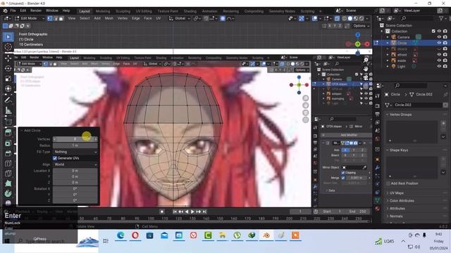BLENDER TUTORIAL 4.0 HOW TO MAKE A HEAD ANIME, QUAD TOPOLOGY PART 1