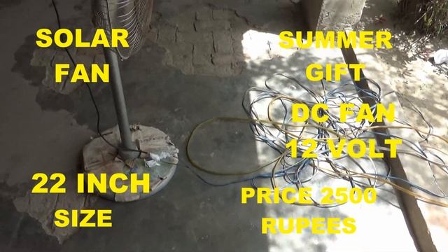 Dc Fan 12  Volt  With Solar Panel 150 Watt  All The Day Working, Summer Gift