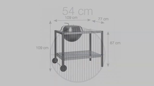 Dancook 1500 - Kettle Barbecue Grill & Kitchen With Stainless Steel Bottom Shelf.