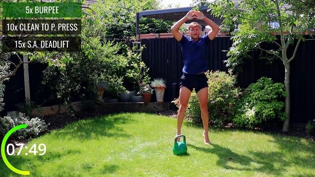 15 MIN FULL BODY AMRAP // KETTLEBELL HIIT WORKOUT Day Day 5/10