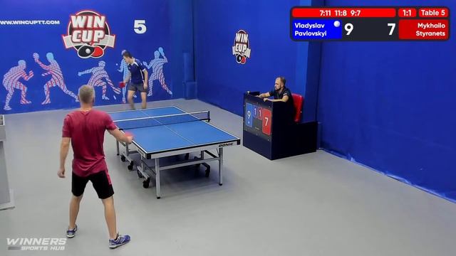 03:30 Павловский Владислав  (3:2)  Стиранец Михаил стол 5  ЮГ-6  11.07.22 | Настольный Теннис WINCU